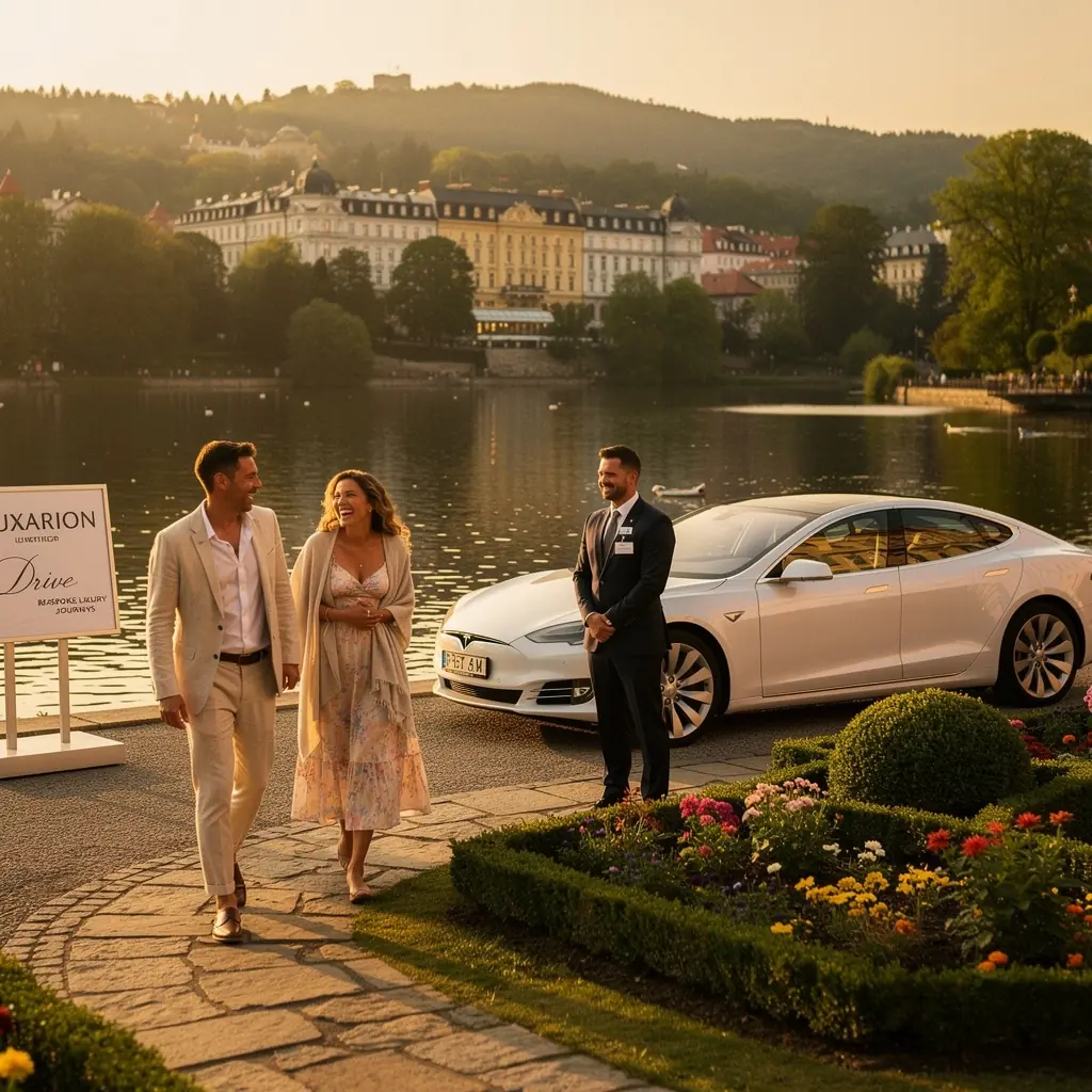 Vozy značky Ferrari vystavené na exkluzivní akci v Praze.