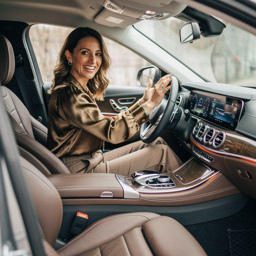 Snímek luxusního SUV s panoramatickou střechou na pozadí horské krajiny.